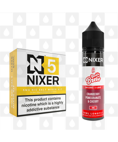 Cranberry, Pomegranate & Cherry by Ohm Brew x Nixer E Liquid | 60ml Long Fill, Nicotine Type: Nicotine Salt, Strength & Size: 05mg Salt • 60ml • Inc Shots (50/50)