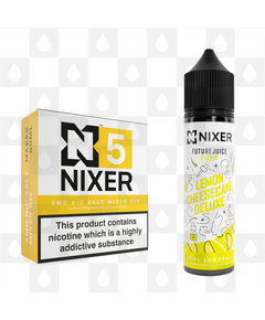 Lemon Cheesecake by Future Juice x Nixer E Liquid | 60ml Long Fill, Nicotine Type: Nicotine Salt, Strength & Size: 05mg Salt • 60ml • Inc Shots (50/50)