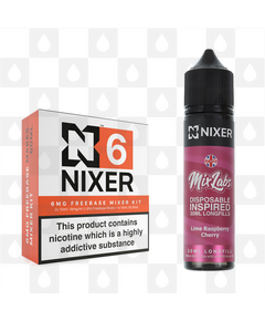 Lime Raspberry Cherry by Mix Labs x Nixer E Liquid | 60ml Long Fill, Nicotine Type: Regular Nicotine, Strength & Size: 06mg • 60ml • Inc Shots (70/30)