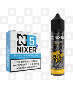 Mango & Passionfruit by Future Juice x Nixer E Liquid | 60ml Long Fill, Nicotine Type: Nicotine Salt, Strength & Size: 05mg Ice Salt • 60ml • Inc Shots (50/50)