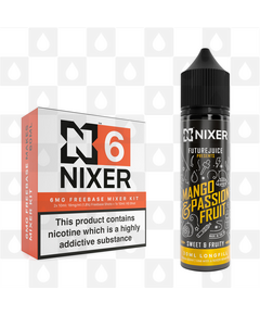 Mango & Passionfruit by Future Juice x Nixer E Liquid | 60ml Long Fill, Nicotine Type: Regular Nicotine, Strength & Size: 06mg • 60ml • Inc Shots (70/30)