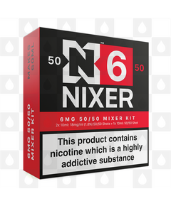 Mixer Kit by Nixer E Liquid, Nicotine Type: Regular Nicotine, Strength & Size: N6 • 6mg 50/50 Kit
