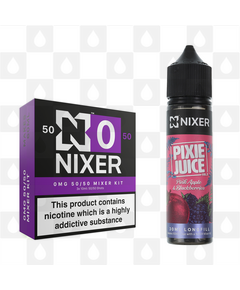 Pink Apple & Blackberries by Pixie Juice x Nixer E Liquid | 60ml Long Fill, Nicotine Type: Nicotine Free, Strength & Size: 00mg • 60ml • Inc VG/PG Shots (50/50)
