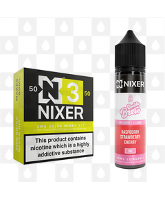 Raspberry, Strawberry & Cherry by Ohm Brew x Nixer E Liquid | 60ml Long Fill, Nicotine Type: Regular Nicotine, Strength & Size: 03mg • 60ml • Inc Shots (50/50)