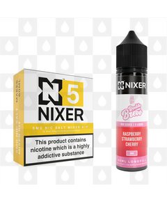 Raspberry, Strawberry & Cherry by Ohm Brew x Nixer E Liquid | 60ml Long Fill, Nicotine Type: Nicotine Salt, Strength & Size: 05mg Salt • 60ml • Inc Shots (50/50)