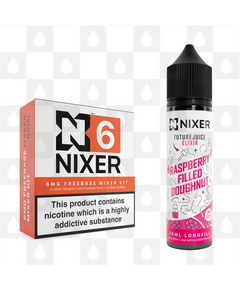 Raspberry Filled Doughnut by Future Juice x Nixer E Liquid | 60ml Long Fill, Nicotine Type: Regular Nicotine, Strength & Size: 06mg • 60ml • Inc Shots (70/30)