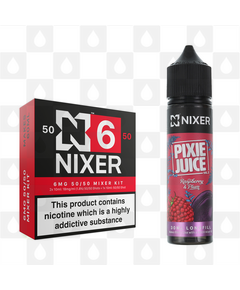 Raspberry & Plum by Pixie Juice x Nixer E Liquid | 60ml Long Fill, Nicotine Type: Regular Nicotine, Strength & Size: 06mg • 60ml • Inc Shots (50/50)