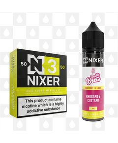 Rhubarb Custard by Ohm Brew x Nixer E Liquid | 60ml Long Fill, Nicotine Type: Regular Nicotine, Strength & Size: 03mg • 60ml • Inc Shots (50/50)
