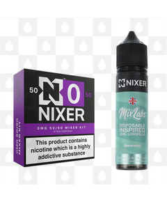 Spearmint by Mix Labs x Nixer E Liquid | 60ml Long Fill, Nicotine Type: Nicotine Free, Strength & Size: 00mg • 60ml • Inc VG/PG Shots (50/50)