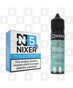 Spearmint by Mix Labs x Nixer E Liquid | 60ml Long Fill, Nicotine Type: Nicotine Salt, Strength & Size: 05mg Ice Salt • 60ml • Inc Shots (50/50)