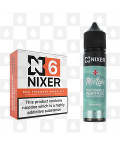 Spearmint by Mix Labs x Nixer E Liquid | 60ml Long Fill, Nicotine Type: Regular Nicotine, Strength & Size: 06mg • 60ml • Inc Shots (70/30)