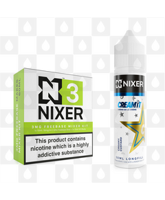 Creamy Custard by Cream It x Nixer E Liquid | 60ml Long Fill, Nicotine Type: Regular Nicotine, Strength & Size: 03mg • 60ml • Inc Shots (70/30)
