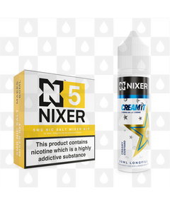 Creamy Custard by Cream It x Nixer E Liquid | 60ml Long Fill, Nicotine Type: Nicotine Salt, Strength & Size: 05mg Salt • 60ml • Inc Shots (50/50)