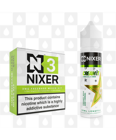 Creamy Milk & Cereal by Cream It x Nixer E Liquid | 60ml Long Fill, Nicotine Type: Regular Nicotine, Strength & Size: 03mg • 60ml • Inc Shots (70/30)