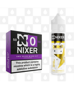 Peaches and Cream by Cream It x Nixer E Liquid | 60ml Long Fill, Nicotine Type: Nicotine Free, Strength & Size: 00mg • 60ml • Inc VG/PG Shots (50/50)