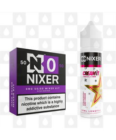 Strawberry and Cream by Cream It x Nixer E Liquid | 60ml Long Fill, Nicotine Type: Nicotine Free, Strength & Size: 00mg • 60ml • Inc VG/PG Shots (50/50)