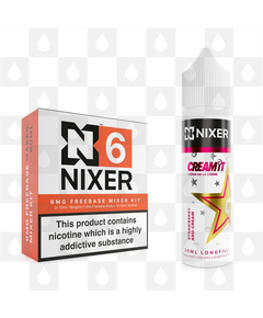 Strawberry and Cream by Cream It x Nixer E Liquid | 60ml Long Fill, Nicotine Type: Regular Nicotine, Strength & Size: 06mg • 60ml • Inc Shots (70/30)