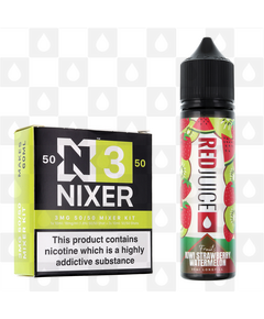 Kiwi Strawberry Watermelon | Fruits by RedJuice E Liquid | 60ml Long Fill, Nicotine Type: Regular Nicotine, Strength & Size: 3mg • 60ml • Inc. Shots (50/50)
