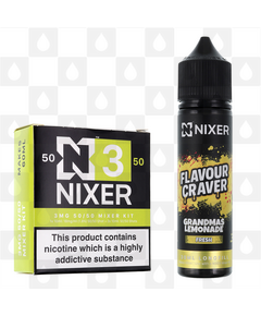 Grandma's Lemonade by Flavour Craver x Nixer E Liquid | 60ml Long Fill, Nicotine Type: Regular Nicotine, Strength & Size: 3mg • 60ml • Inc. Shots (50/50)