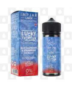 Blue Raspberry & Strawberry Ice Blast by Imp Jar x Lucky 13 E Liquid | 100ml Short Fill, Strength & Size: 0mg • 100ml (120ml Bottle)