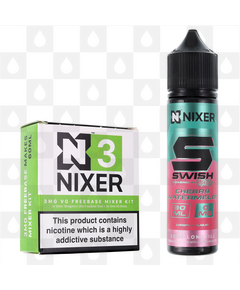 Cherry Watermelon by Swish E Liquid | 60ml Longfill, Nicotine Type: Regular Nicotine, Strength & Size: 3mg • 60ml • Inc. Shots (70/30)
