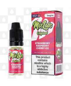 Strawberry Raspberry Cherry Ice by Mix Labs E Liquid | 10ml Nic Salt, Strength & Size: 05mg • 10ml