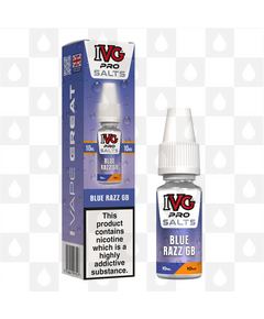 Blue Razz GB by IVG Pro E Liquid | 10ml Nic Salt, Strength & Size: 10mg • 10ml