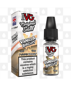 Vanilla Biscuit by IVG Original E Liquid | 10ml Nic Salt, Strength & Size: 10mg • 10ml