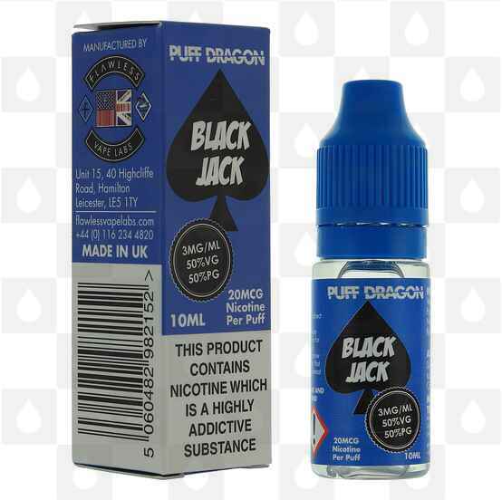 Blackjack by Puff Dragon | Flawless E Liquid | 10ml Bottles, Nicotine Strength: 3mg, Size: 10ml (1x10ml)