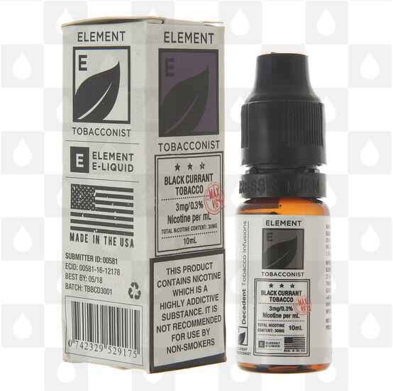 Blackcurrant Tobacco by Element E Liquid | Tobacconist Dripper Series | 10ml Bottles, Nicotine Strength: 0mg, Size: 10ml (1x10ml)