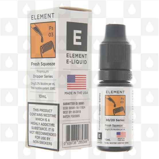 Fresh Squeeze by Element E Liquid | 10ml Bottles, Nicotine Strength: 3mg, Size: 10ml (1x10ml)