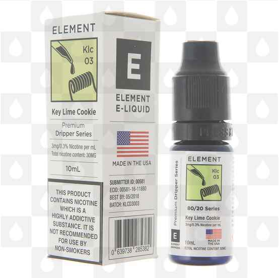 Key Lime Cookie by Element E Liquid | 10ml Bottles, Nicotine Strength: 0mg, Size: 10ml (1x10ml)