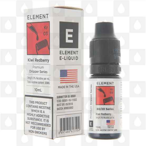 Kiwi Redberry by Element E Liquid | 10ml Bottles, Nicotine Strength: 0mg, Size: 10ml (1x10ml)