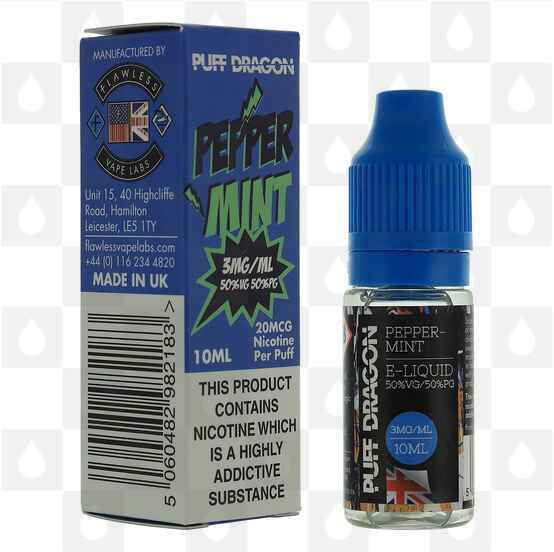 Peppermint by Puff Dragon | Flawless E Liquid | 10ml Bottles, Nicotine Strength: 0mg, Size: 10ml (1x10ml)