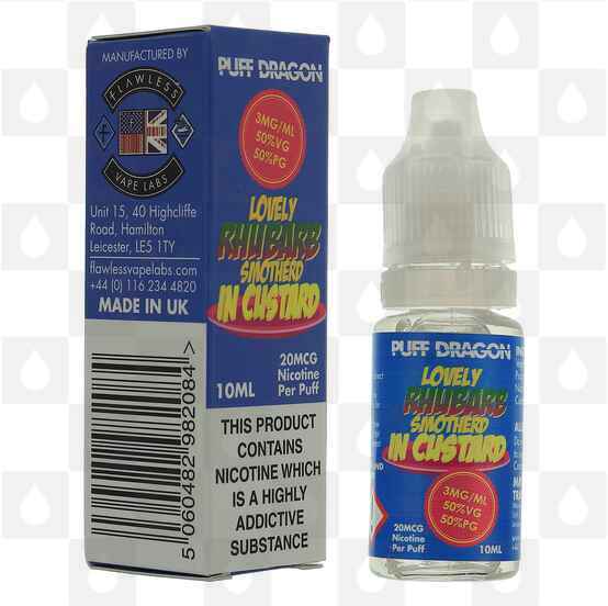 Rhubarb and Custard by Puff Dragon | Flawless E Liquid | 10ml Bottles, Strength & Size: 03mg • 10ml • Out Of Date