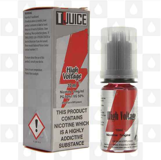 High Voltage by T-Juice E Liquid | 10ml Bottles, Nicotine Strength: 0mg, Size: 10ml (1x10ml)