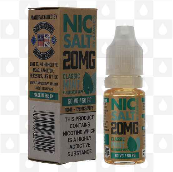 Classic Mint | Nic Salt by Flawless E Liquid | 10ml Bottles, Nicotine Strength: NS 20mg, Size: 10ml