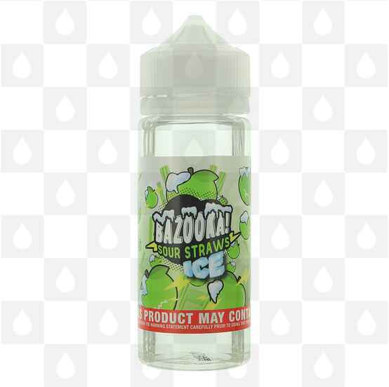Green Apple ICE Sour Straws by Bazooka E Liquid | 50ml & 100ml Short Fill, Size: 100ml (120ml Bottle)