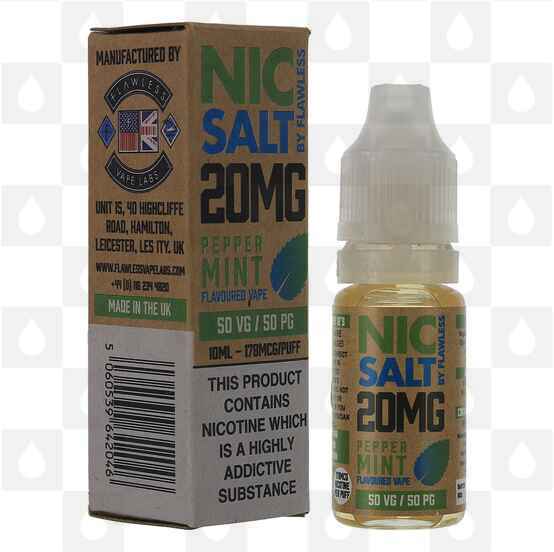 Peppermint | Nic Salt by Flawless E Liquid | 10ml Bottles, Nicotine Strength: NS 20mg, Size: 10ml