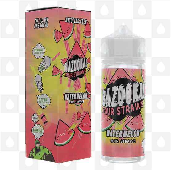 Watermelon Sour Straws by Bazooka E Liquid | 100ml Short Fill, Size: 100ml (120ml Bottle)