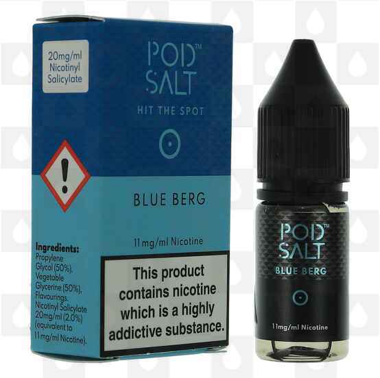 Blue Berg Nicotine Salt by Pod Salt E Liquid | 10ml Bottles, Nicotine Strength: 20mg (36mg) Nic Salt, Size: 10ml