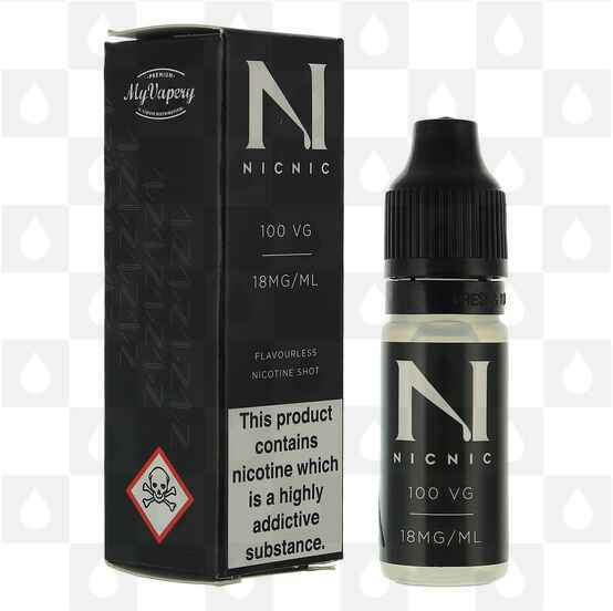 Nic Shot by NicNic E Liquid | 10ml Nicotine Shot, Strength & Size: 18mg • 10ml, VG/PG Mix: 100% VG
