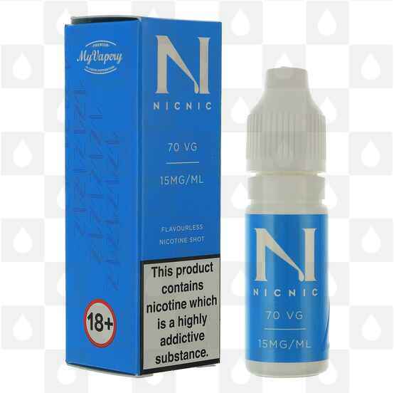 Nic Shot by NicNic E Liquid | 10ml Nicotine Shot, Strength & Size: 15mg • 10ml, VG/PG Mix: 70% VG / 30% PG