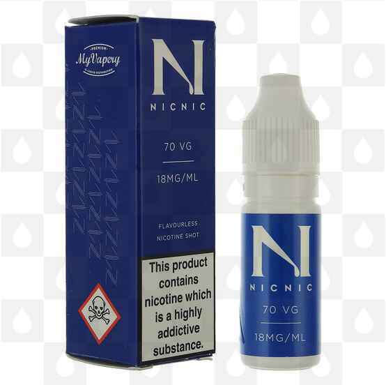 Nic Shot by NicNic E Liquid | 10ml Nicotine Shot, Strength & Size: 18mg • 10ml, VG/PG Mix: 70% VG / 30% PG