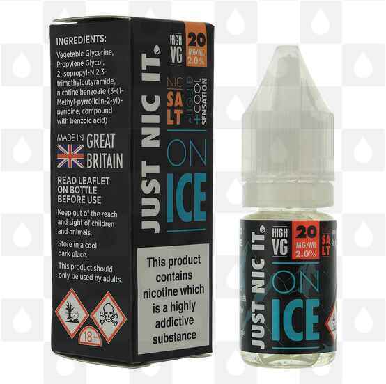 Nic Salt Shot on Ice by Just Nic It E Liquid | 10ml Nicotine Shot, Strength & Size: 20mg • 10ml, VG/PG Mix: 50% VG / 50% PG