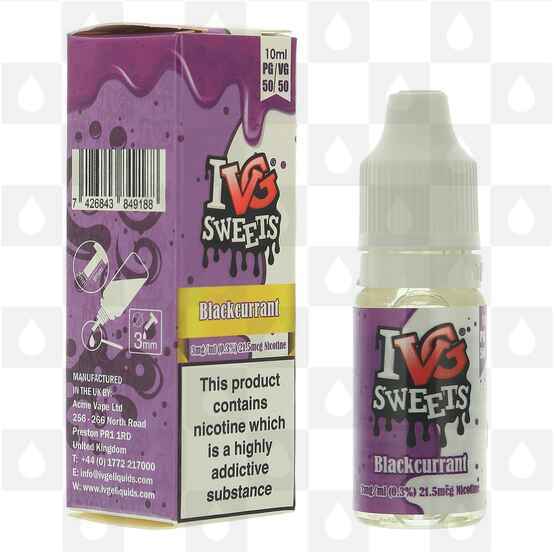Blackcurrant Sweets 50/50 by IVG Sweets E Liquid | 10ml Bottles, Nicotine Strength: 12mg, Size: 10ml (1x10ml)