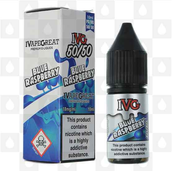 Blue Raspberry 50/50 by IVG E Liquid | 10ml Bottles, Nicotine Strength: 12mg, Size: 10ml (1x10ml)