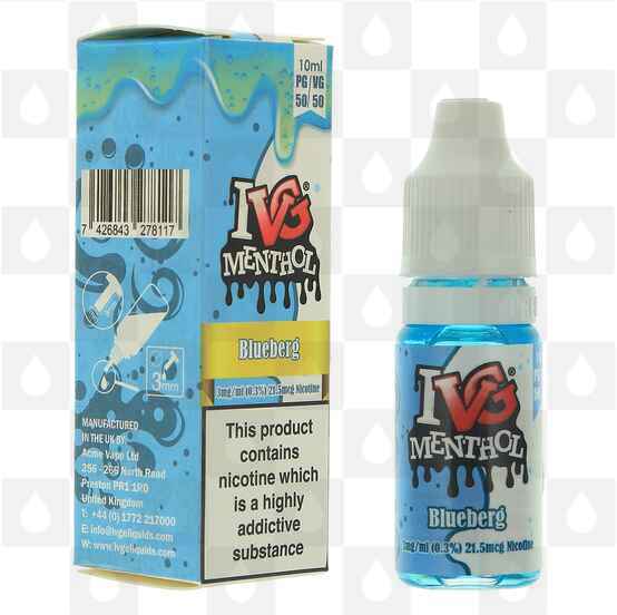 Blueberg Burst 50/50 by IVG Menthol E Liquid | 10ml Bottles, Nicotine Strength: 18mg, Size: 10ml (1x10ml)