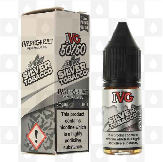 Silver Tobacco 50/50 by IVG Tobacco E Liquid | 10ml Bottles, Nicotine Strength: 18mg, Size: 10ml (1x10ml)