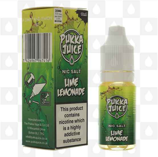 Lime Lemonade Nic Salt by Pukka Juice | 10ml Bottles, Nicotine Strength: NS 20mg, Size: 10ml (1x10ml)
